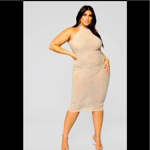 Nude Rhinestone Dress